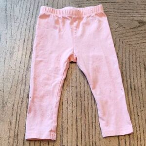 9 month girls pink glitter leggings by Okie Dokie